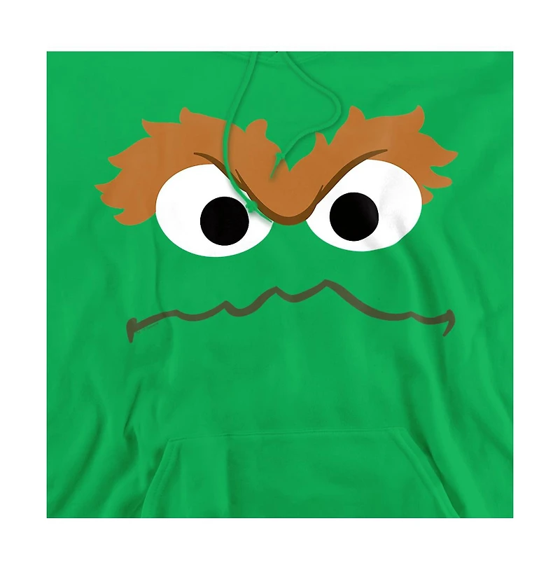 Sesame Street Men's Oscar Face Graphic Pullover Hoodie
