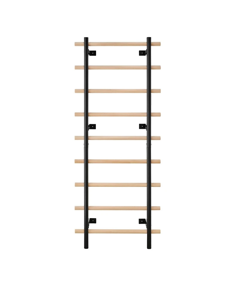 Slickblue 9 Level Swedish Ladder Wall Gym with Suspension Trainer