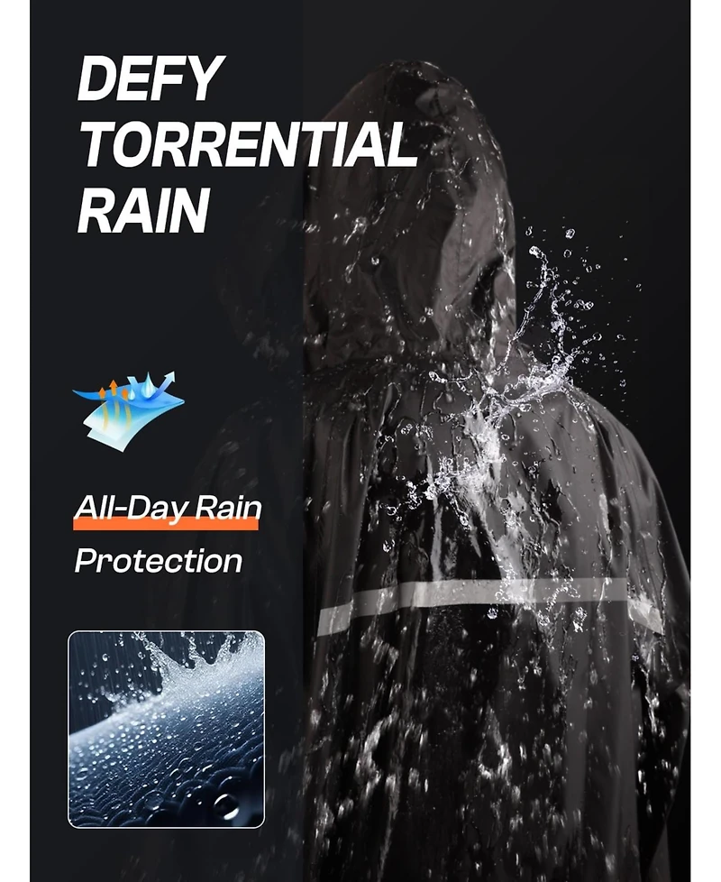 Piscifun Men's Waterproof Hooded Rain Jacket