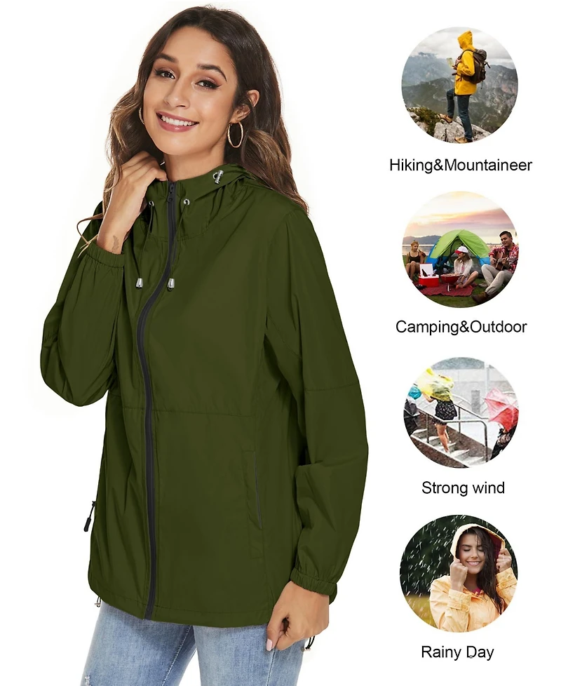 Piscifun Women's Waterproof Lightweight Packable Windbreaker