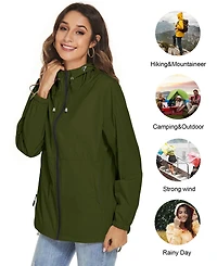 Piscifun Women's Waterproof Lightweight Packable Windbreaker