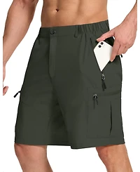 Piscifun Mens Hiking Cargo Shorts 6 Zipper Pockets Quick Dry Lightweight Upf 50 Water Resistant Golf Fishing Casual Wear