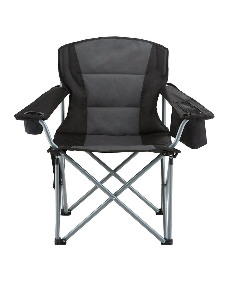 Slickblue Portable Outdoor Camping Chair with Padded Armrests, Side Pockets and Cooler Bag