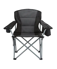 Slickblue Portable Outdoor Camping Chair with Padded Armrests, Side Pockets and Cooler Bag