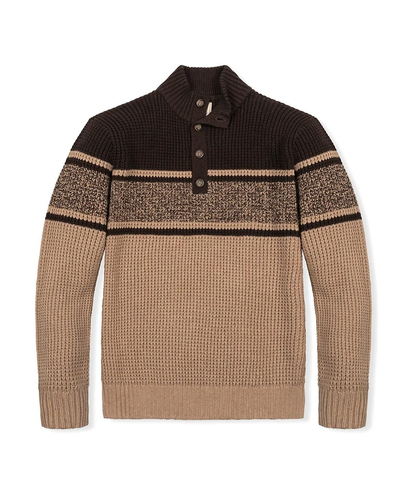 Hope & Henry Men's Organic Mock Neck Waffle Sweater