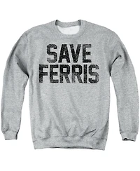 Ferris Bueller Men's Save Graphic Crewneck Long-Sleeve Sweatshirt
