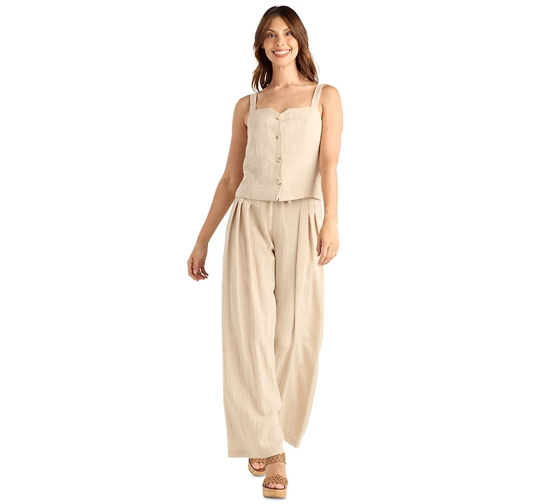 Bcx Women's Gauze Square Neck Top