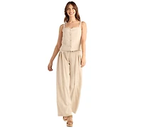 Bcx Women's Gauze Square Neck Top