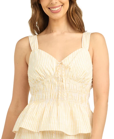 Bcx Juniors' Striped V-Neck Peplum Tank