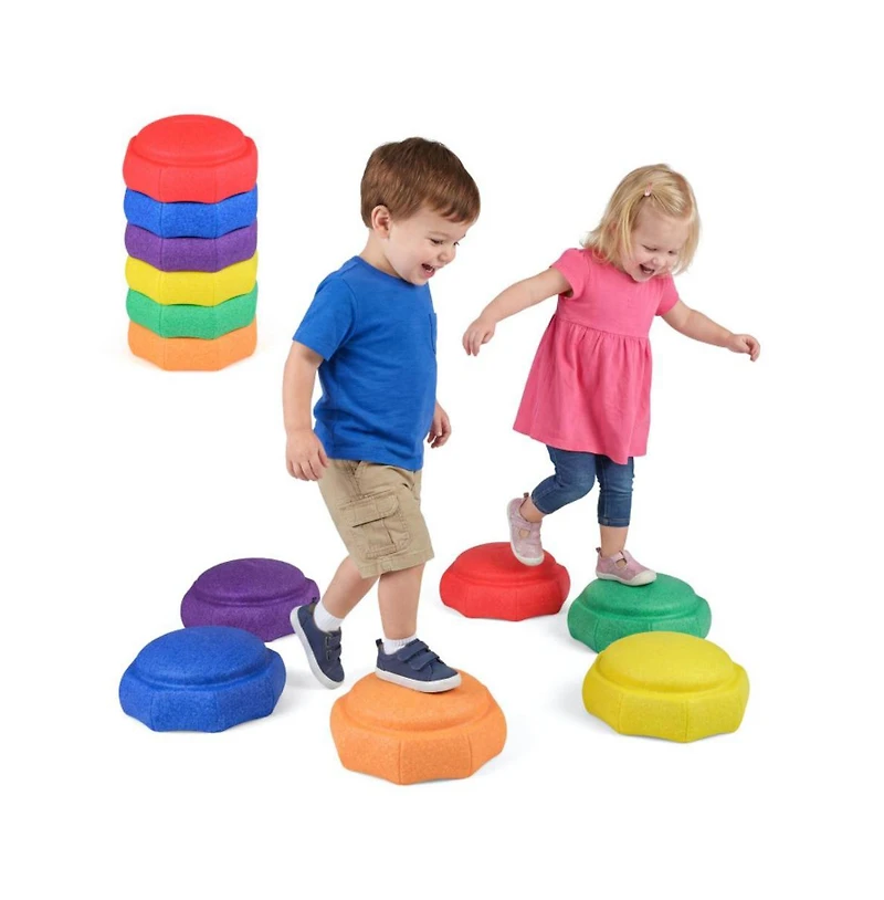Slickblue 6-Piece Kids Balance Stepping Stones for Sensory Play, Ages 3+