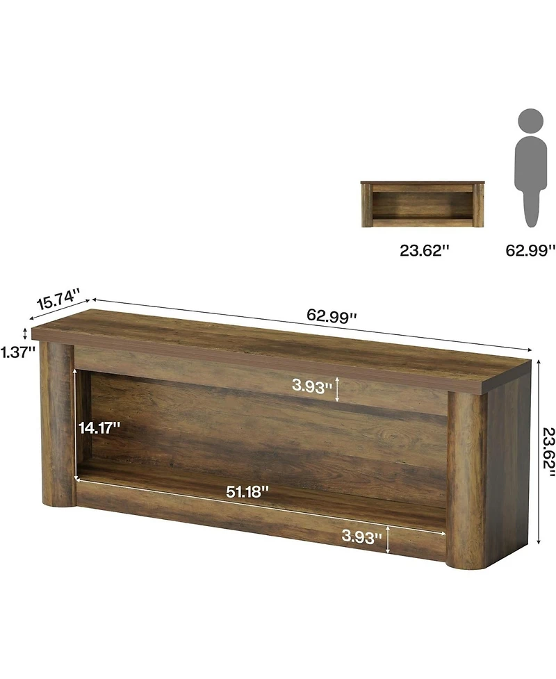 Tribesigns 63" Tv Stand for TVs up to 75", Rustic Media Console