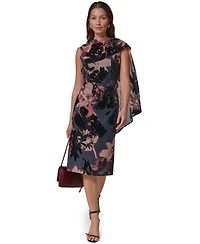 Donna Karan New York Women's Floral Sheath Sleeveless Dress