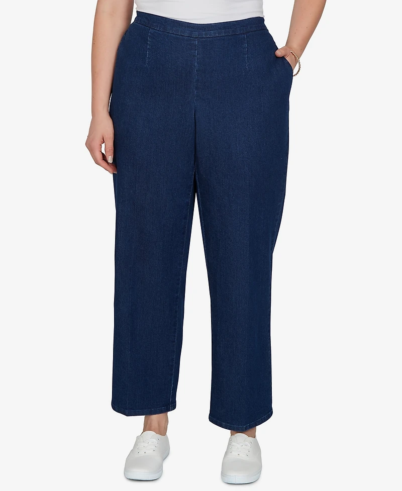 Alfred Dunner Plus Pull-On Mid-Rise Denim Pants