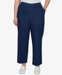 Alfred Dunner Plus Pull-On Mid-Rise Denim Pants