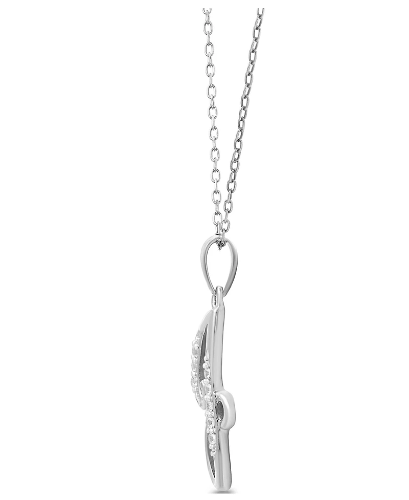 Diamond J Initial 18" Pendant Necklace (1/10 ct. t.w.) in Sterling Silver