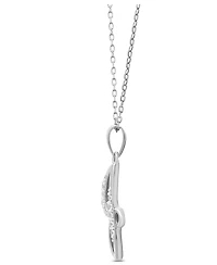Diamond J Initial 18" Pendant Necklace (1/10 ct. t.w.) in Sterling Silver