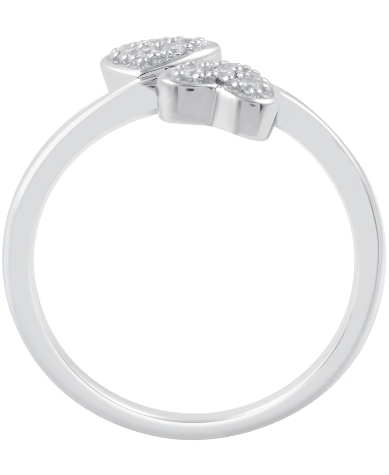Diamond Double Heart Ring (1/10 ct. t.w) Sterling Silver