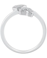 Diamond Double Heart Ring (1/10 ct. t.w) Sterling Silver