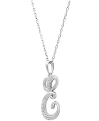 Diamond E Initial 18" Pendant Necklace (1/10 ct. t.w.) in Sterling Silver