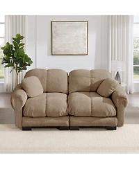 Clihome Chenille Cloud Loveseat Sofa with exquisite pillows