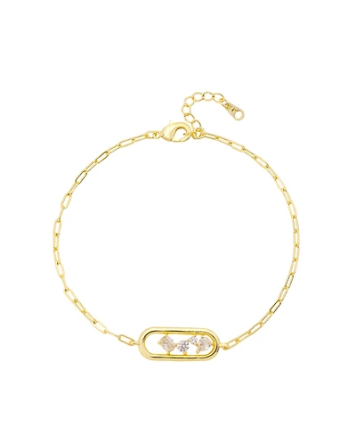 Unwritten Cubic Zirconia Gold-Plated Chain Bracelet