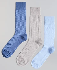Perry Ellis Portfolio Men's Fine Pindot Mix Crew Socks, 3-Pack