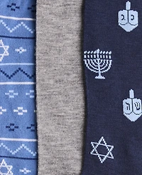 Perry Ellis Portfolio Men's Hanukkah Classic Crew Socks, 3-Pack