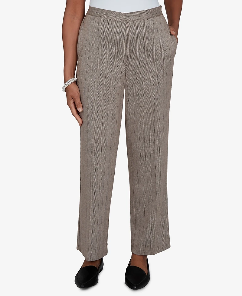 Alfred Dunner Petite Mid-Rise Straight Pull-On Pants