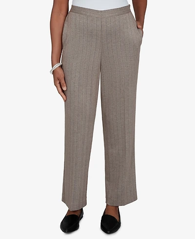 Alfred Dunner Petite Mid-Rise Straight Pull-On Pants