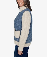 Alfred Dunner Petite Quilted Cable-Knit Short Jacket