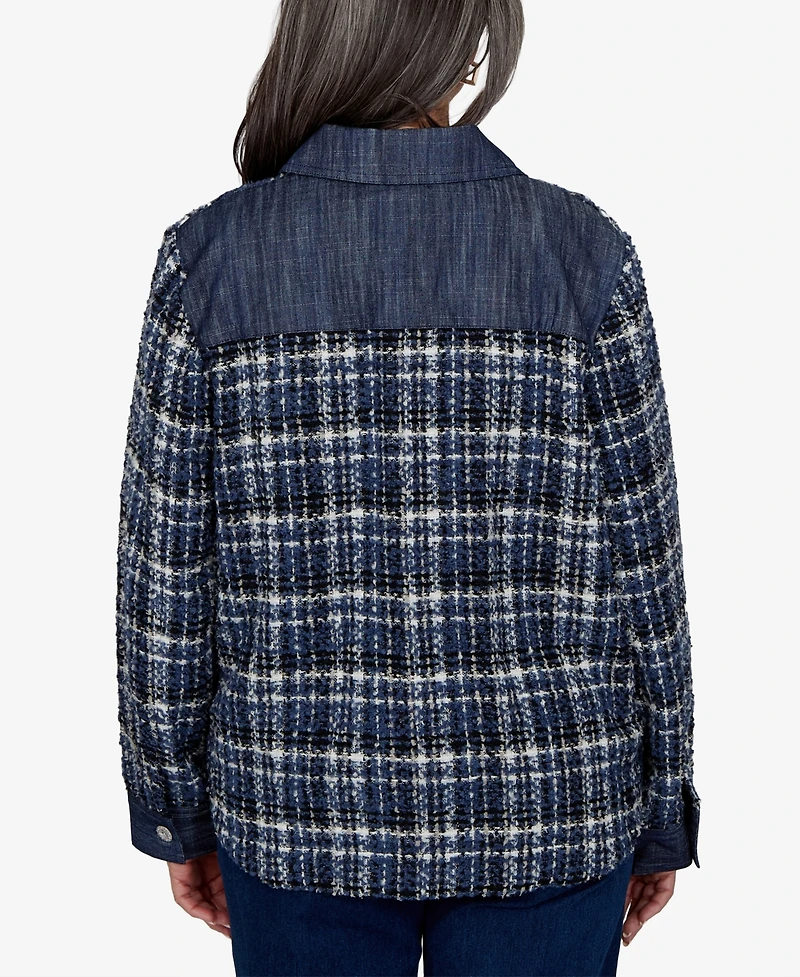 Alfred Dunner Women's Plaid Shirt Jacket
