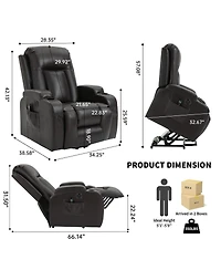 Streamdale Furniture Power Lift Recliner Chair with Massage, Heating, and Usb Port