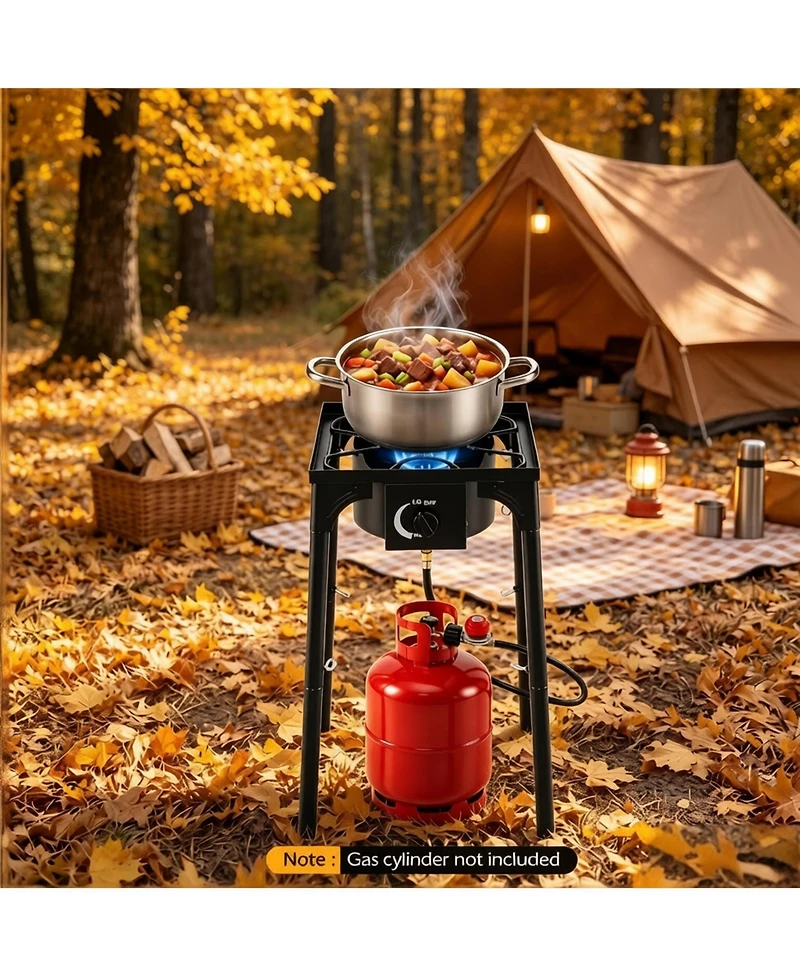Mountaintop 1 Burner Propane Stove 80000 Btu Adjustable Regulator And Hose Camping Bbq Outdoor Cooking Equipment