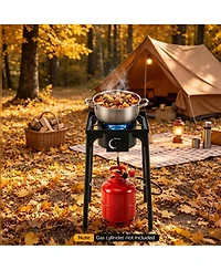 Mountaintop 1 Burner Propane Stove 80000 Btu Adjustable Regulator And Hose Camping Bbq Outdoor Cooking Equipment