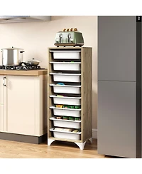 Gymax 9-Tier Fruit and Vegetable Storage Rack w/8 Removable Pull-Out Baskets for Kitchen