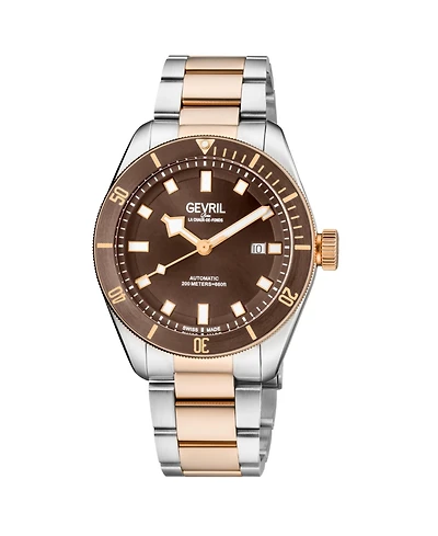 Gevril Men's Swiss Made Yorkville Swiss Automatic Two tone Stainless Steel Bracelet Watch