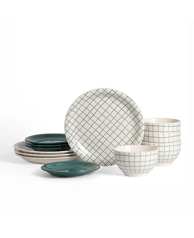 Stone Lain Ash 12-Piece Dinnerware Set, Service for 4