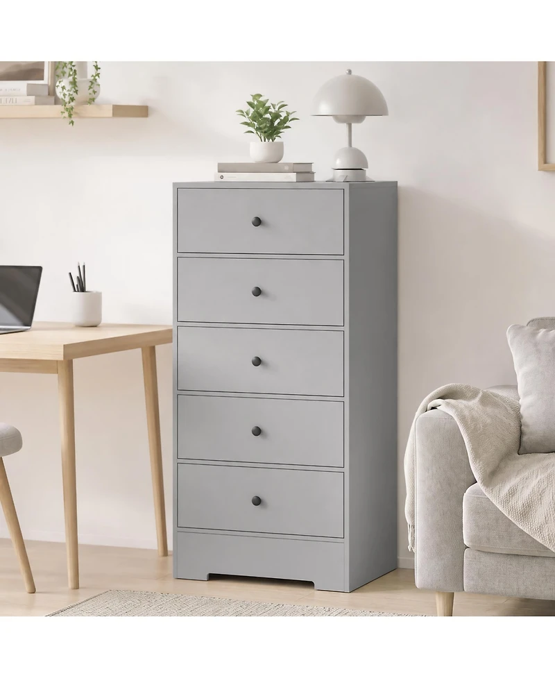 Gaomon 2 Set of Tall Vertical 5 Drawer Dresser