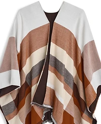 Calvin Klein Reversible Double Face Colorblock Plaid Shawl Ruana