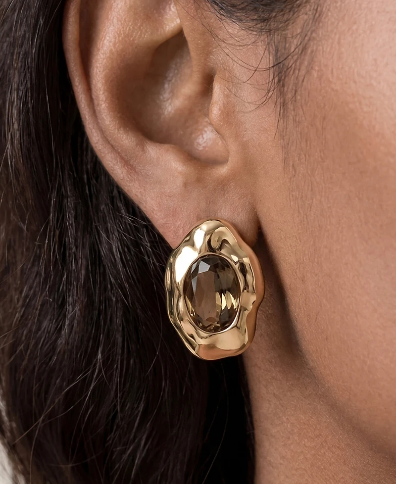 Ettika Molten Glow Crystal Stud Earrings