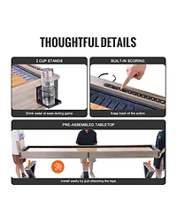 Sugift 11.5 Ft 2 in 1 Shuffleboard and Bowling Combo Game Table with Scratch-Resistant Playfield