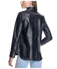 Julia & Stella By Maximilian Women's Michelle Snap-Front Slim-Fit Leather Jacket