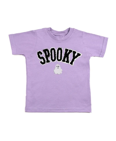 Sweet Wink Little Girls Spooky Ghost Patch Halloween Short Sleeve T-Shirt