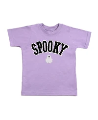 Sweet Wink Little Girls Spooky Ghost Patch Halloween Short Sleeve T-Shirt