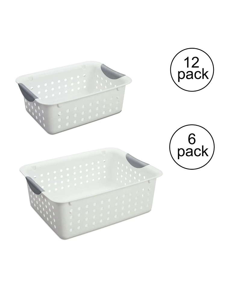 Sterilite Medium and Small Ultra Plastic Storage Bin Organizer Basket (18 Pack)