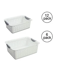 Sterilite Medium and Small Ultra Plastic Storage Bin Organizer Basket (18 Pack)