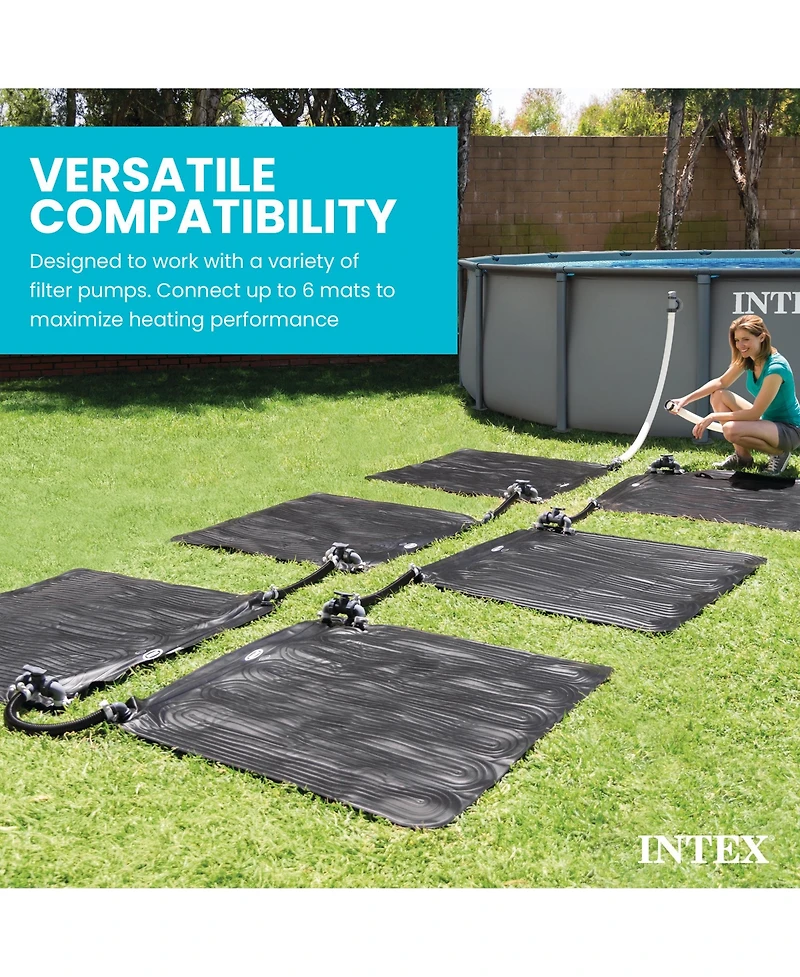 Intex Solar Water Heater Mat for Above Ground Swimming Pool, Black (3 Pack)