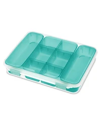 Sterilite Divided Case Stackable Plastic Small Storage Lidded Container, 12 Pack
