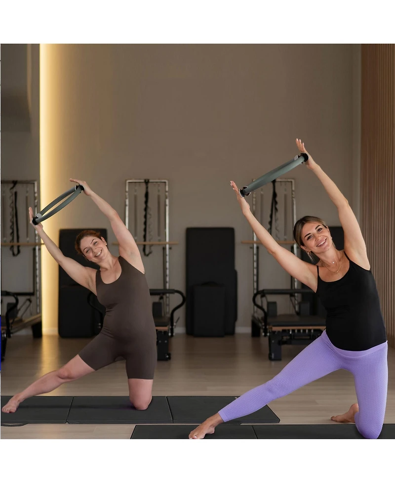 BalanceFrom Fitness GoGym 6x2ft Folding 3 Panel Exercise Mat, Black (2 Pack)