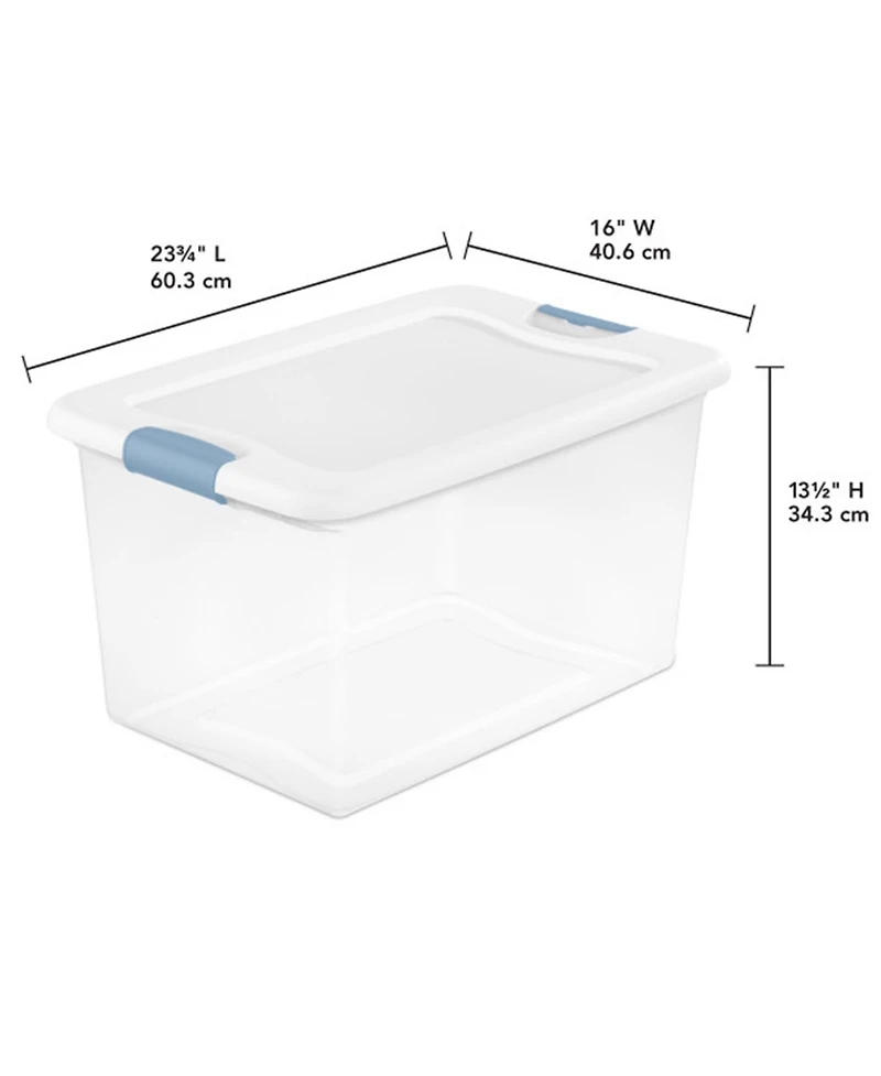 Sterilite 64 Quart Latching Storage Tote Box (12 Pack) and Deep Clip Box (4 Pack)